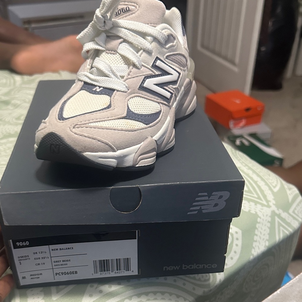 New Balance Kids' Cream and White Sneakers